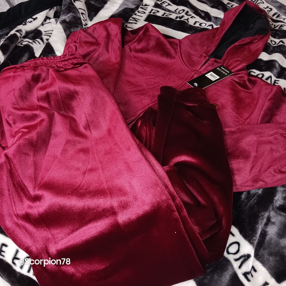 2 Piece Teddy Sweatsuit Lining/Hoodie/Joggers Fall/Winter Size S/M Women - Picture 6 of 6